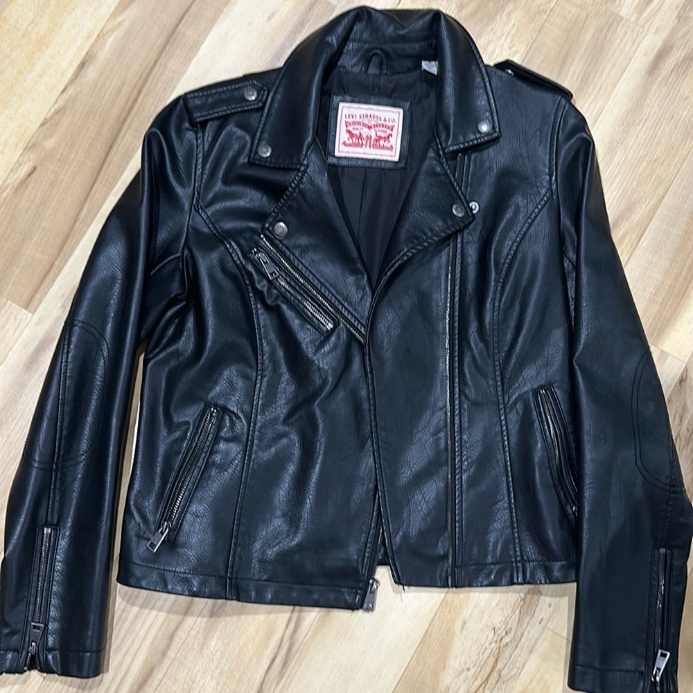 FAUX LEATHER MOTO JACKET